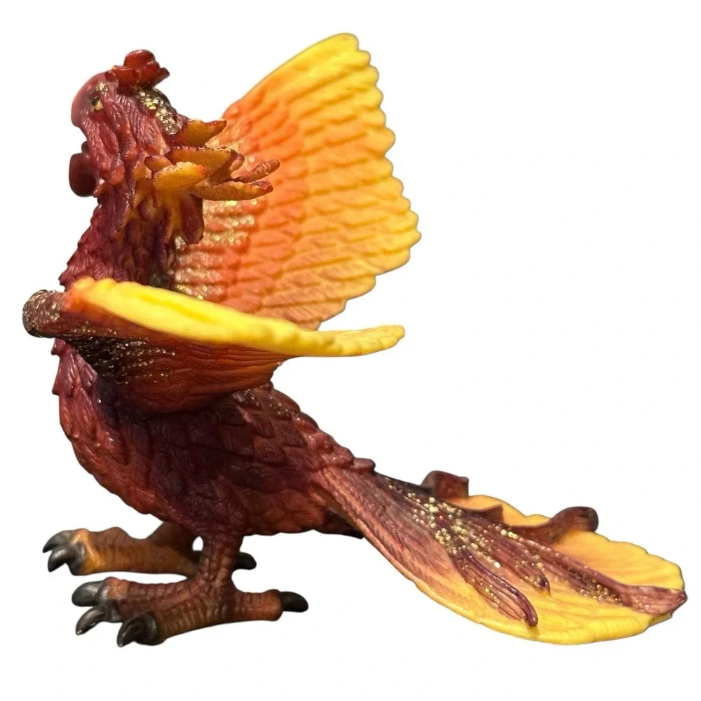 Schleich World of Knights 2004  Phoenix Fantasy‎ Fire Dragon Gold Glitter Figure